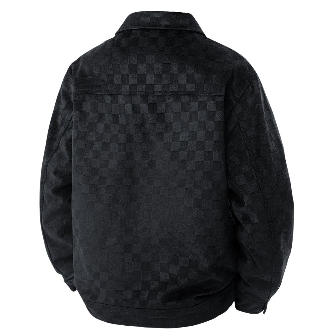 Plaid Print Suede Pocket Jacket - Limited Offer